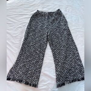 See and Be Seen Black and White Chevron Cropped Pants